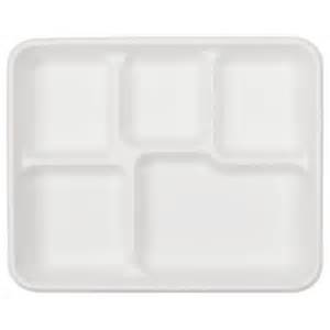 DISPOSABLE FOAM LUNCH TRAYS - 5 COMPARTMENT