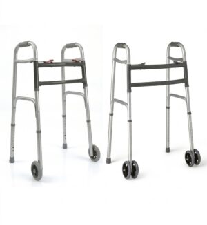 TWO - BOTTON FOLDING WALKERS-STANDARD OR BARIATRIC WITH WHEELS